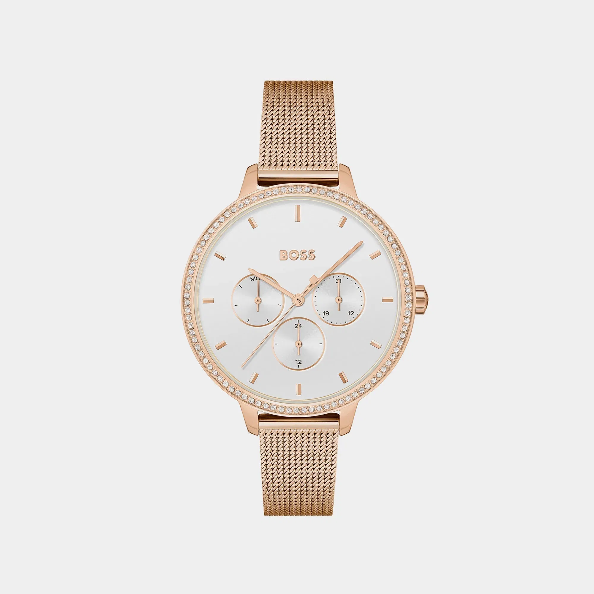 Boss Prime Women Quartz White Dial Analog Stainless Steel Watch 1502663