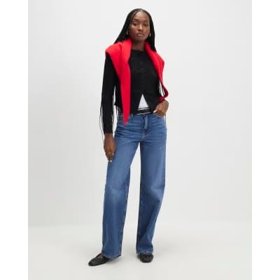 Black Long Sleeve Ribbed Button Up Top