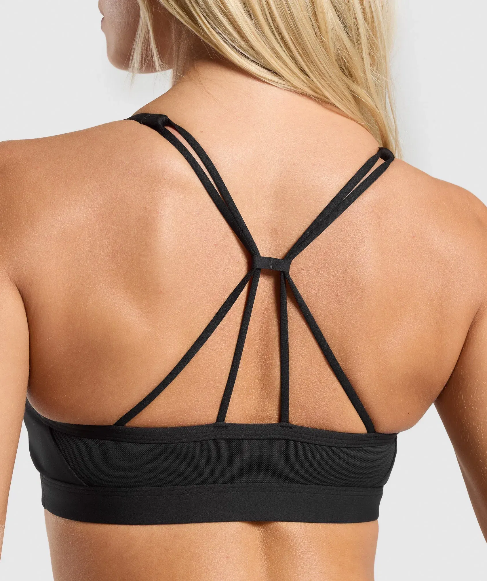Gymshark Ruched Strappy Sports Bra - Black