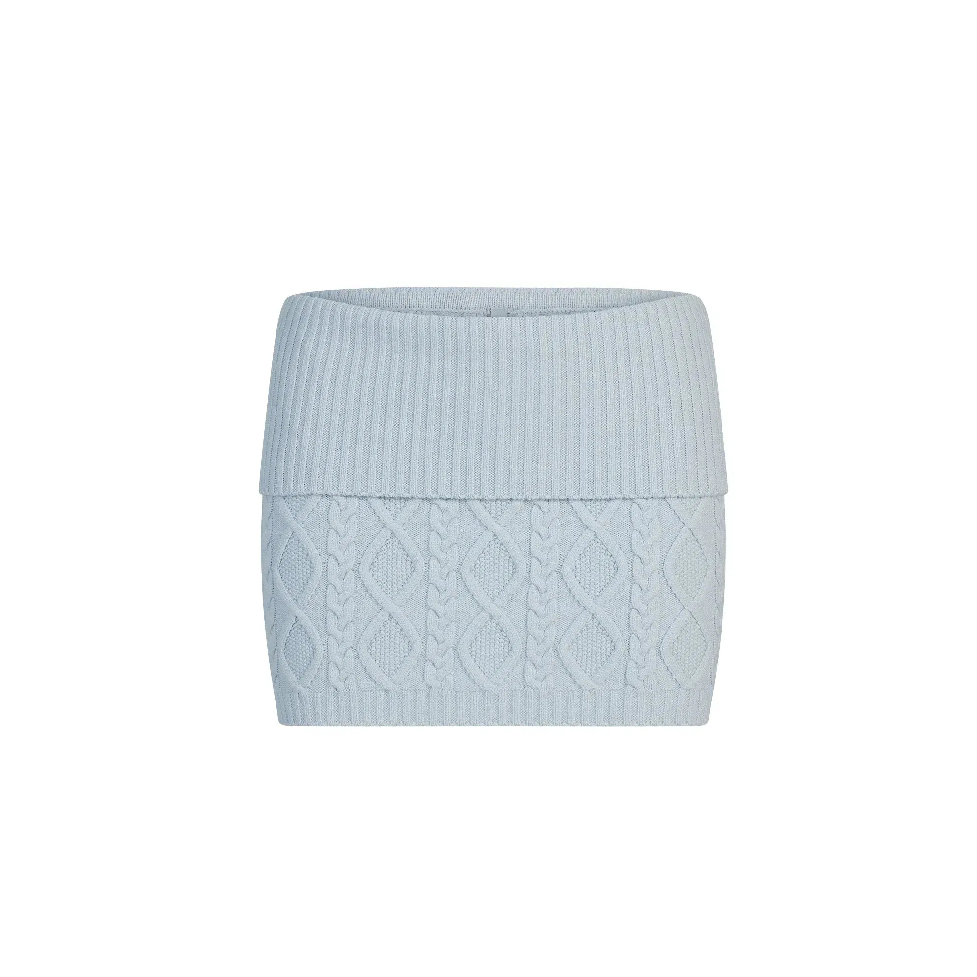 SWEATER KNITS CABLE KNIT MINI SKIRT | ZEN BLUE