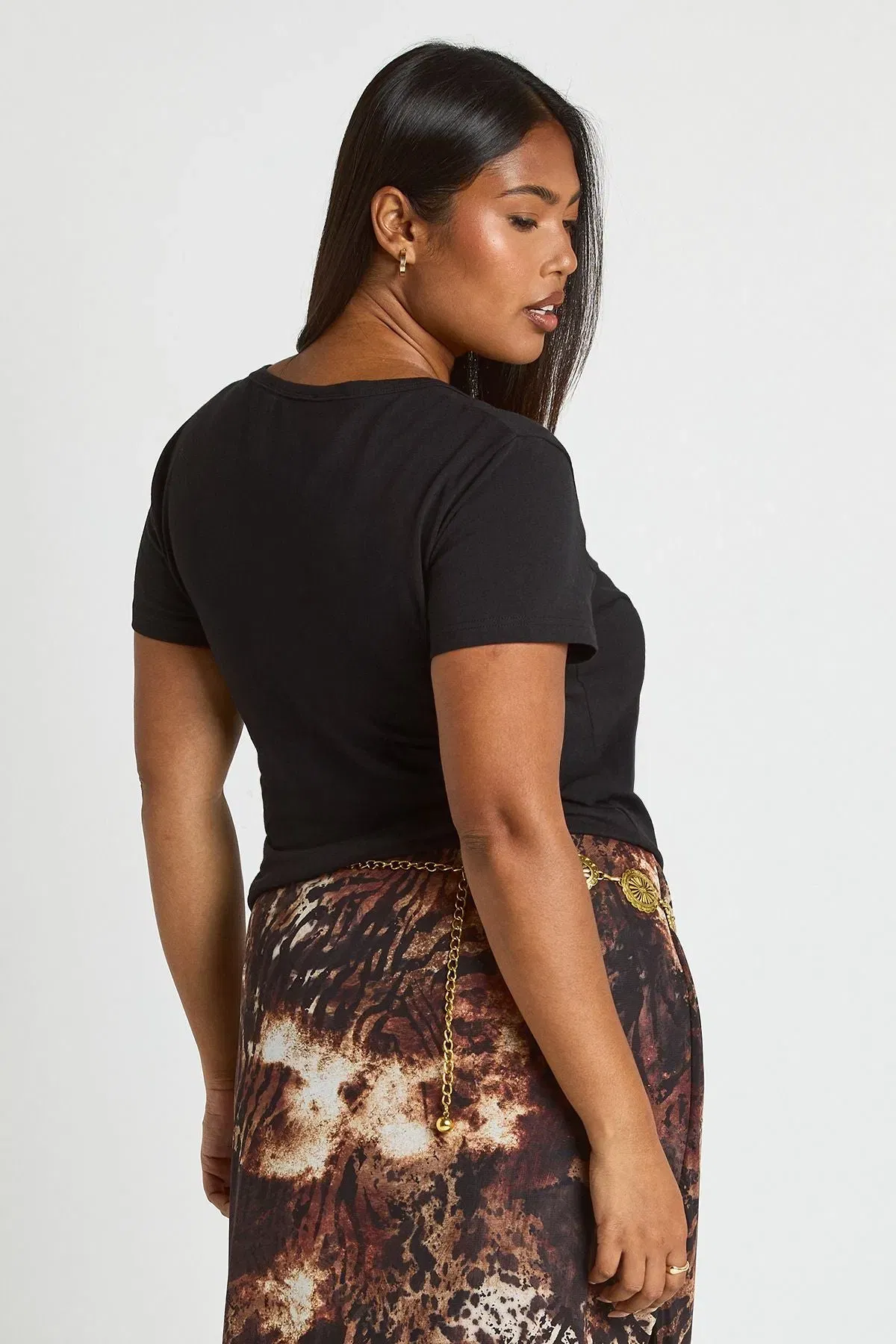 Plus Basic Square Neck Short Sleeve Top