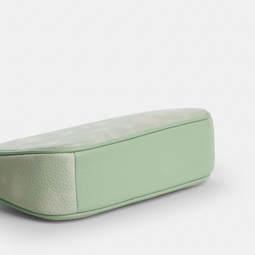 Coach Nolita 19 With Floral Print And Bow Gold Pale Green