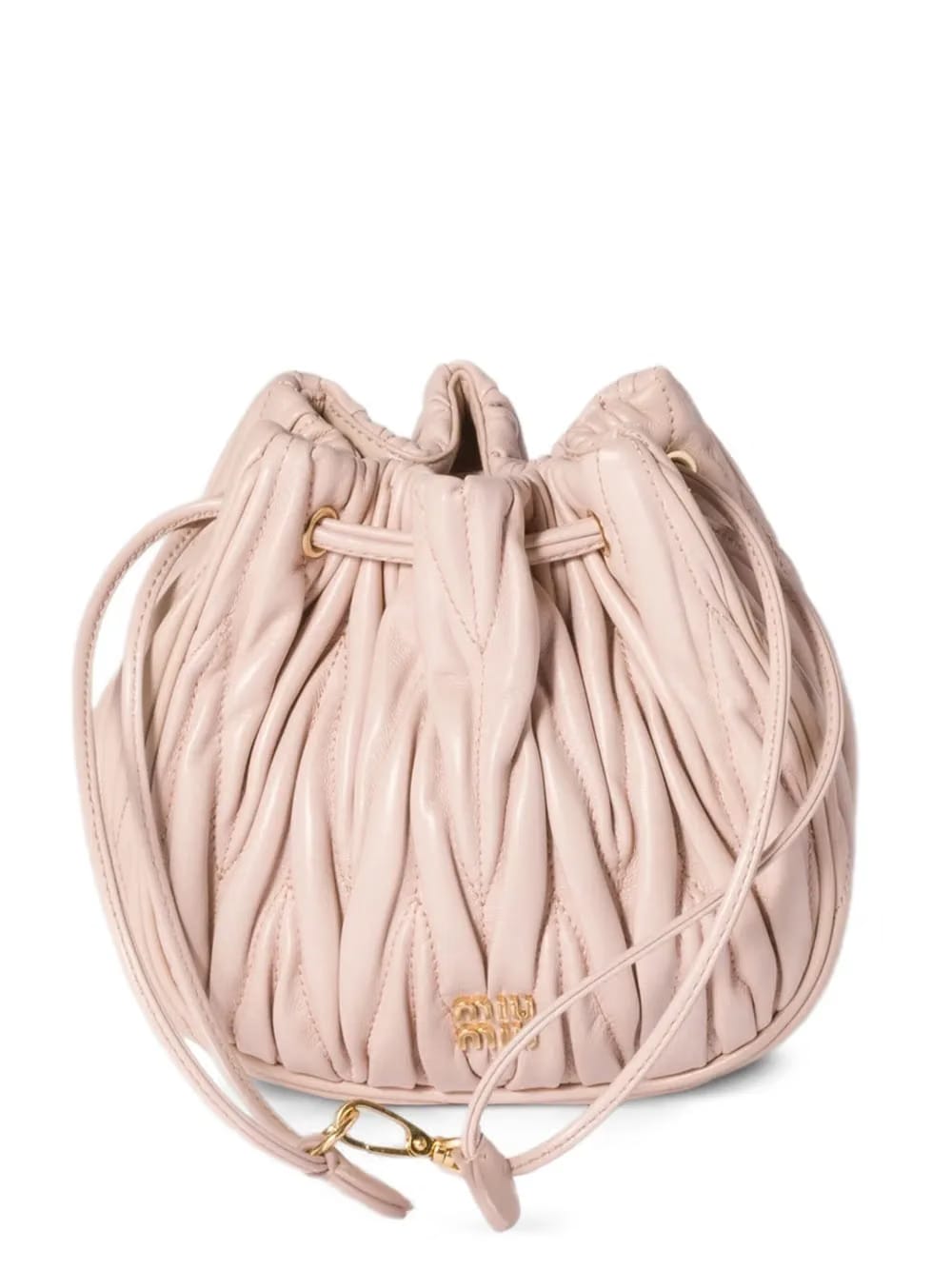 matelassé drawstring mini bag