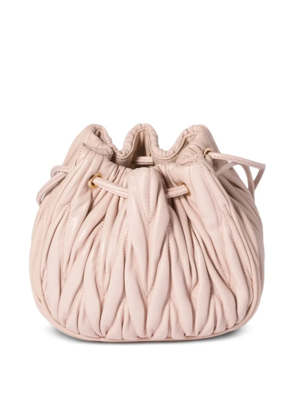 matelassé drawstring mini bag