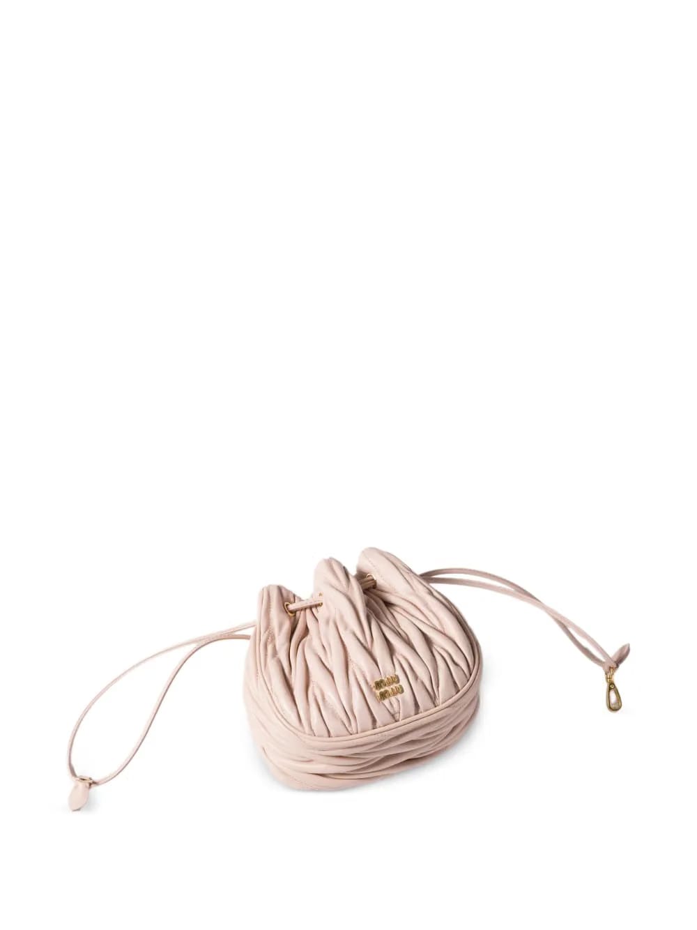 matelassé drawstring mini bag