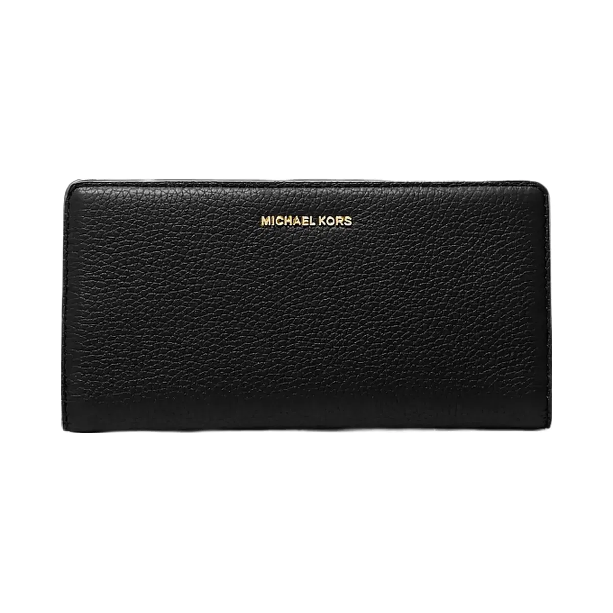 Michael Kors Bryant Large Pebbled Leather Snap-Front Wallet Black