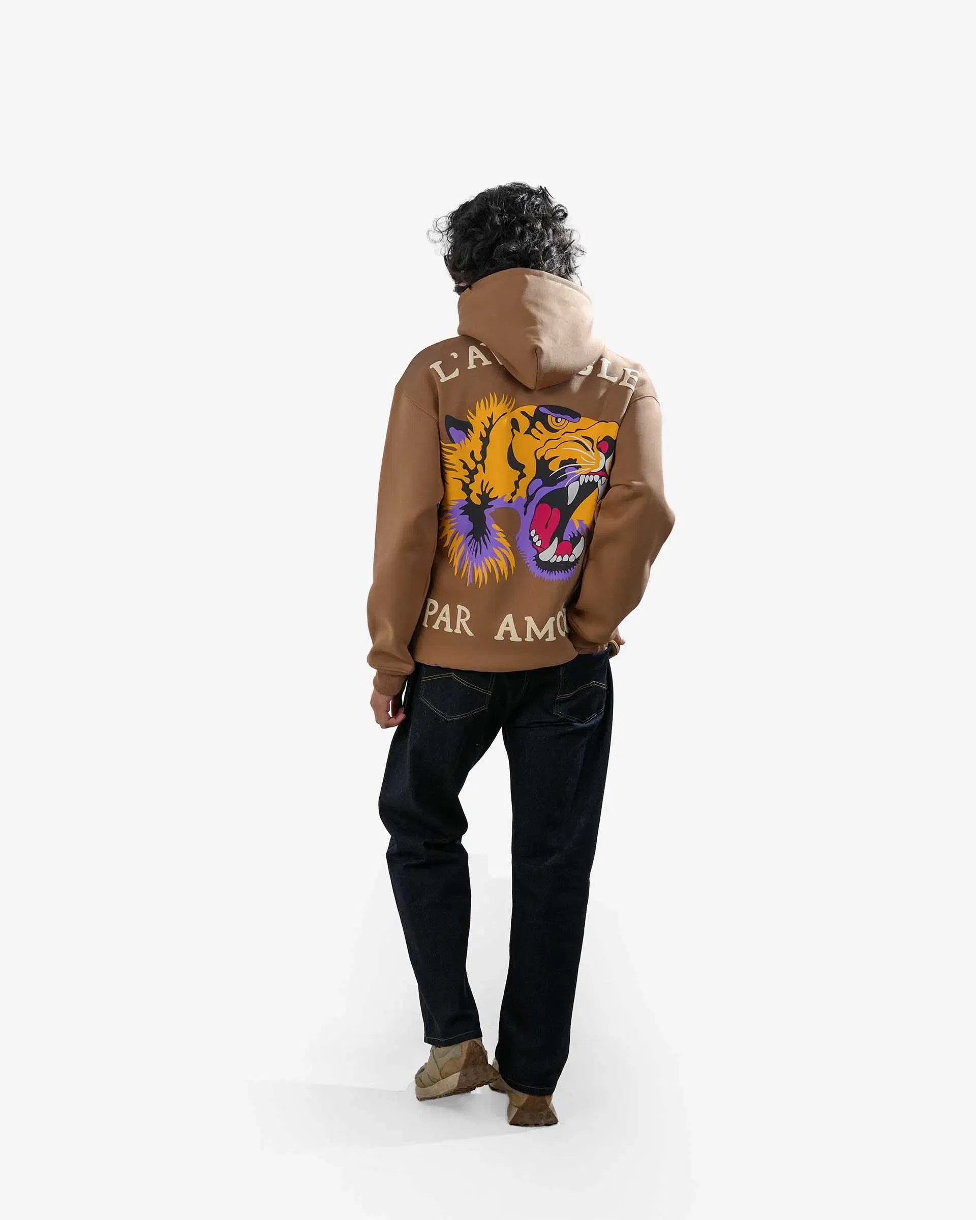 Ruthless - Khaki Oversized Printed Hoodie