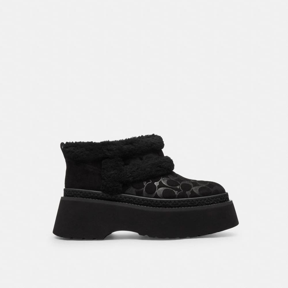 Women's Coach Christina Bootie In Signature Suede Black