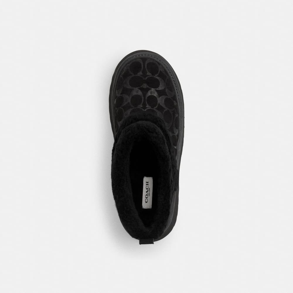 Women's Coach Christina Bootie In Signature Suede Black