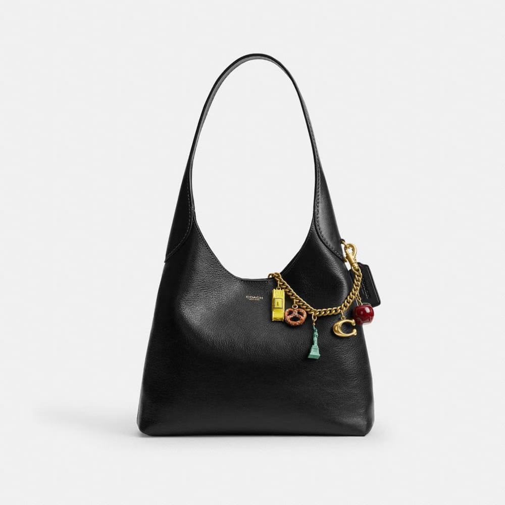 Coach New York Motif Chain Bag Charm Brass Multi