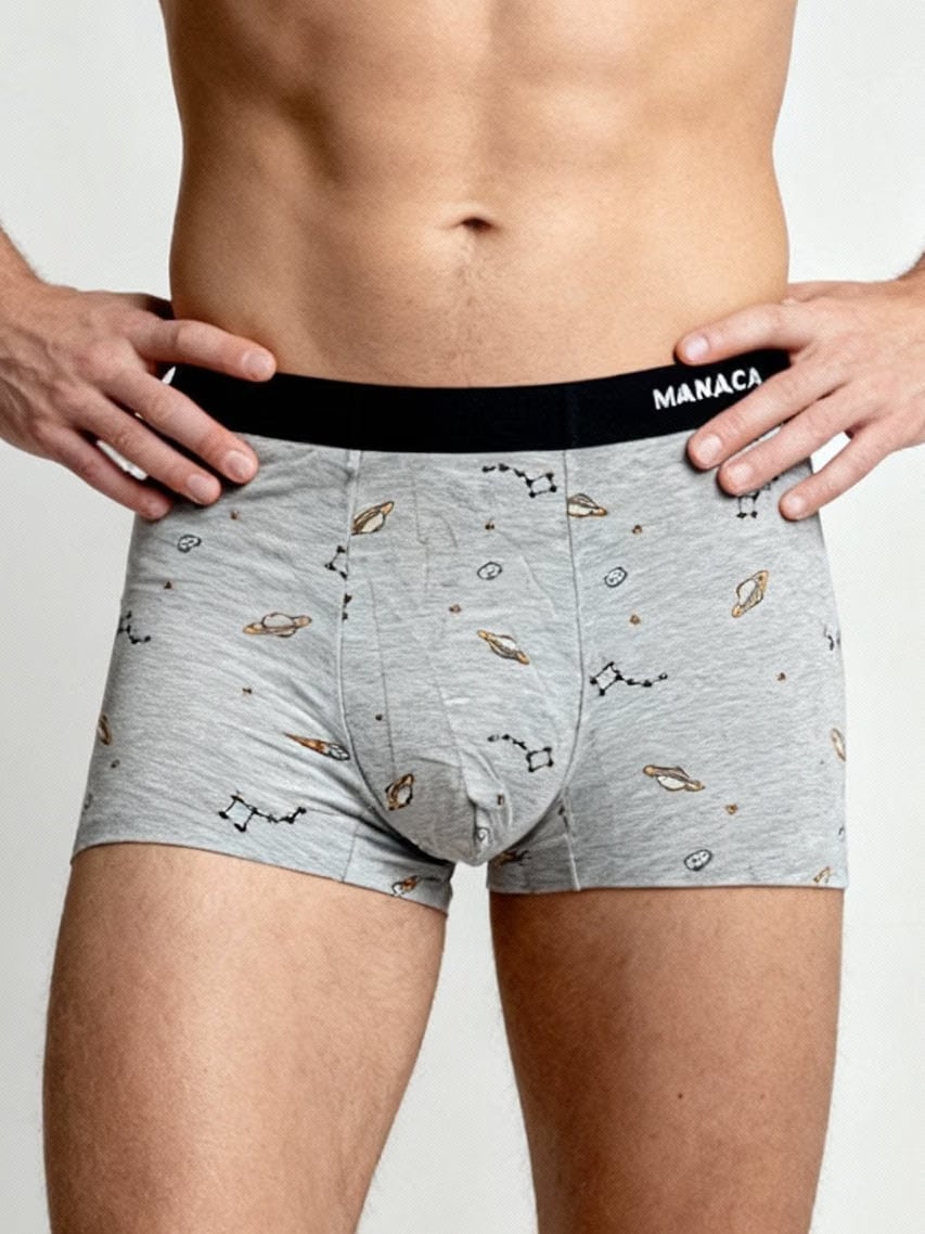 Men V Walks Sobber printed Luxury Elastic Trunk by Manaca