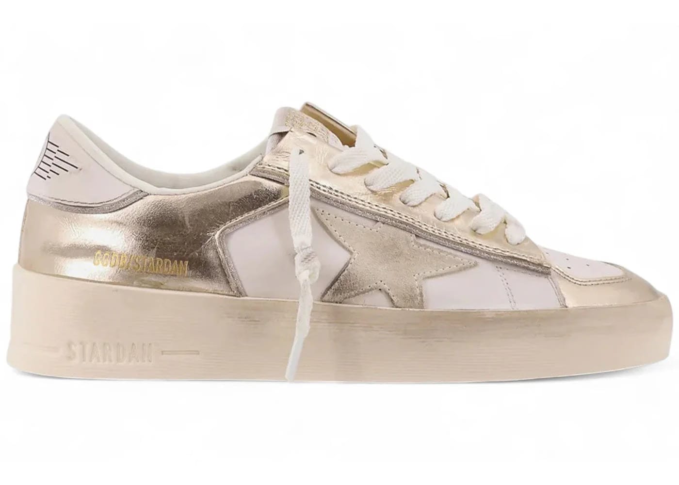 Golden Goose Stardan White Metallic Gold Womens