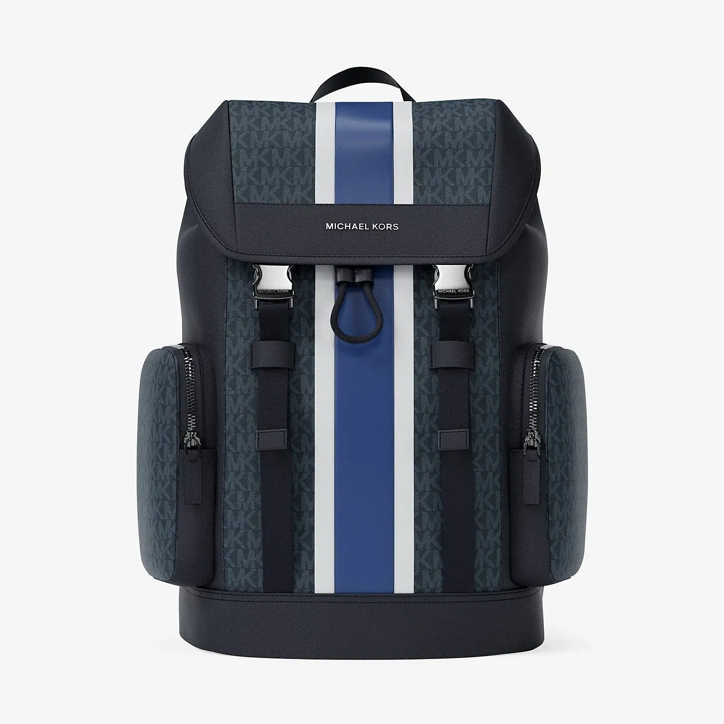 Michael Kors Cooper Medium Striped Signature Logo City Backpack Sapphire