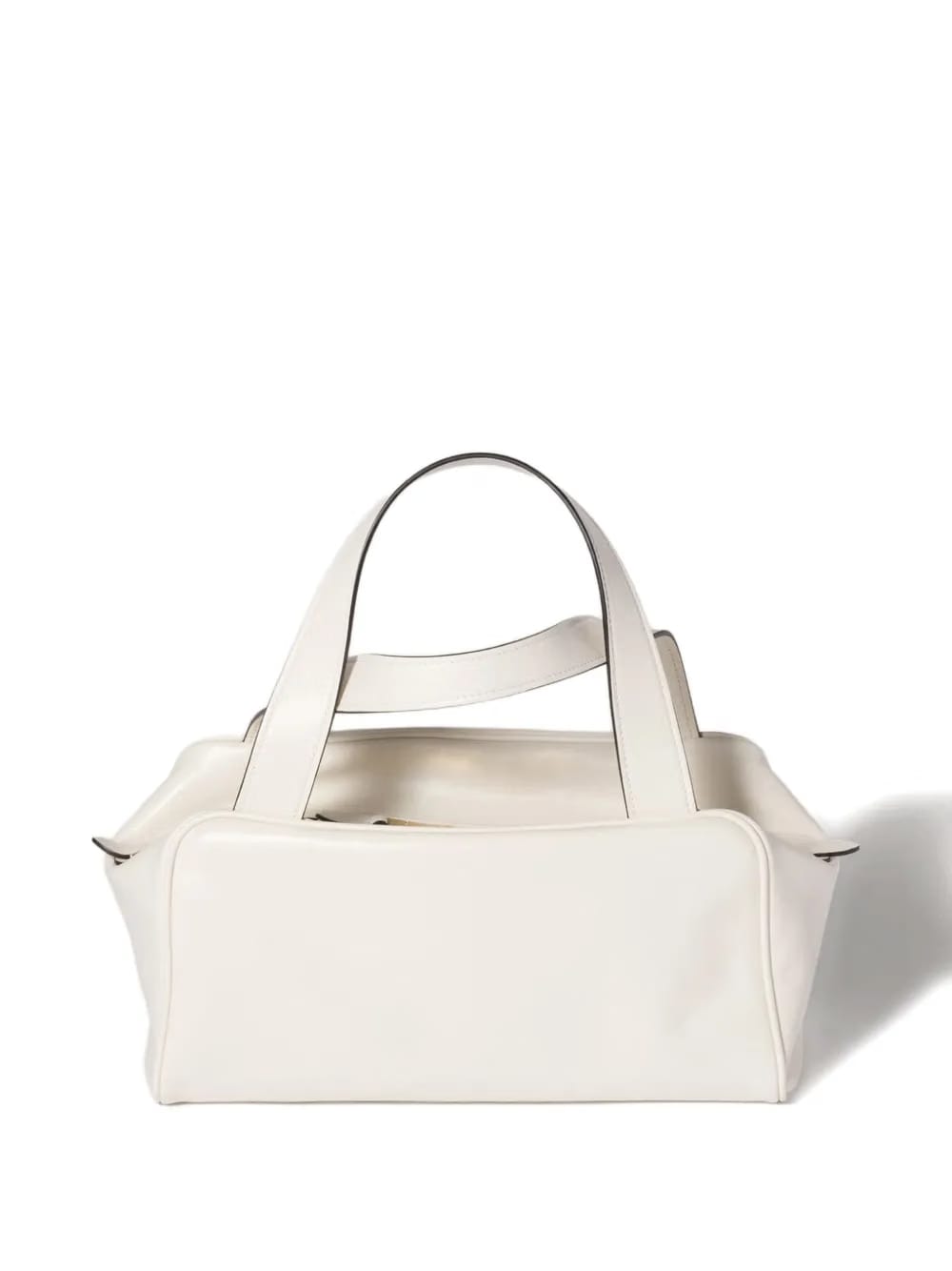 leather top-handle zip tote bag