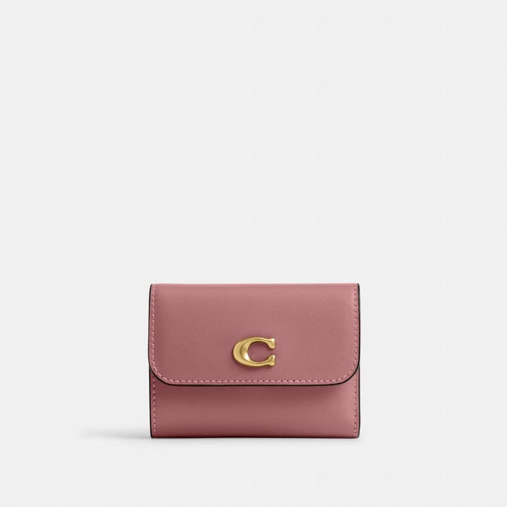 Coach Essential Card Holder Wallet Brass Peony