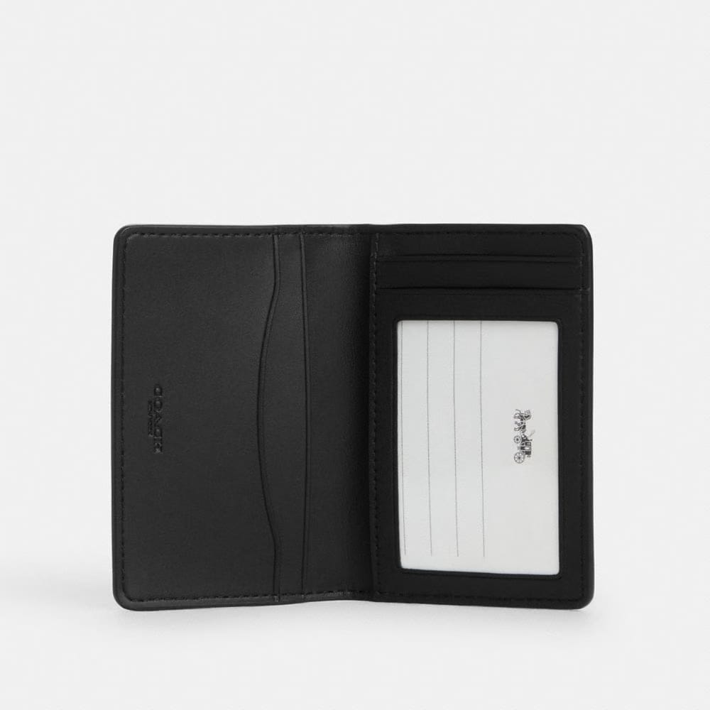 Coach Id Wallet In Signature Canvas Charcoal Black