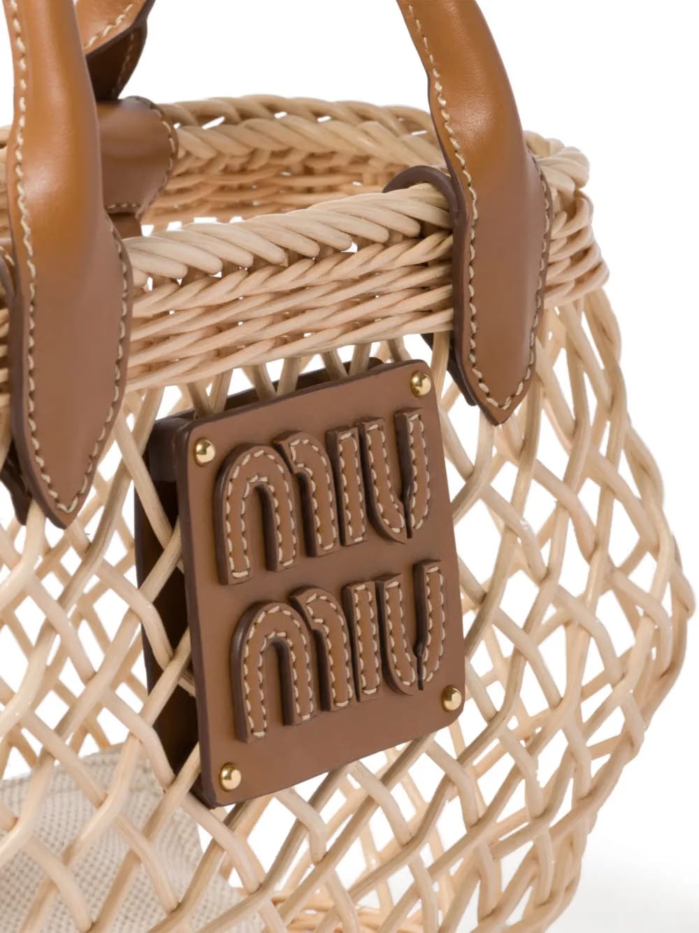 logo-appliqué interwoven tote bag