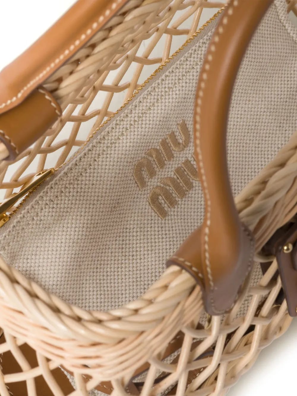 logo-appliqué interwoven tote bag