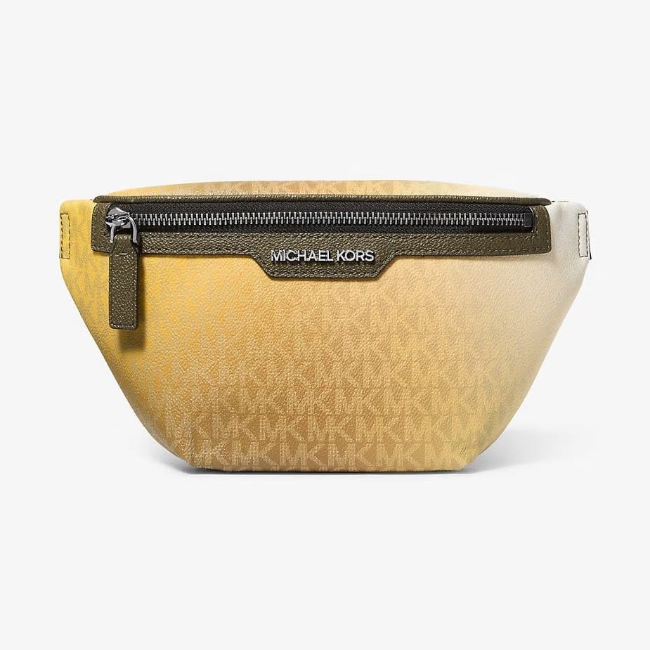 Michael Kors Cooper Ombre Signature Logo Sling Pack Olive Combo