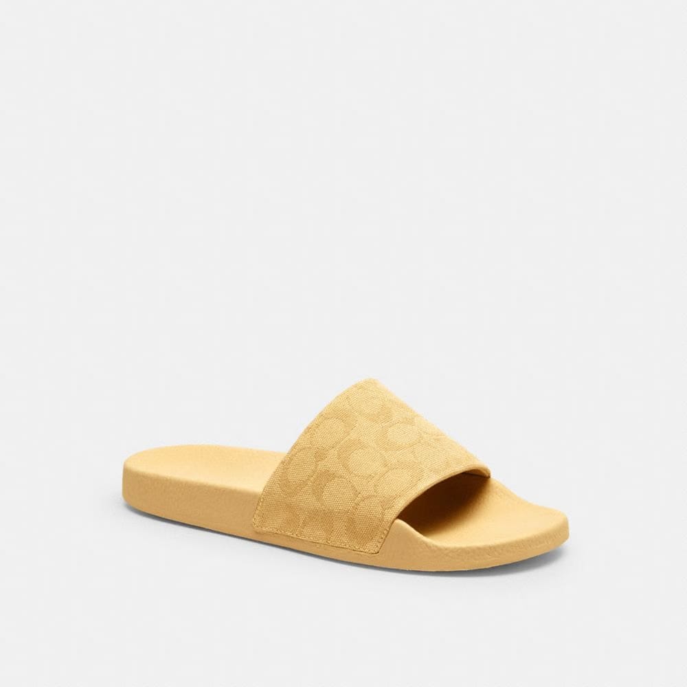 Women's Coach Udele Sport Slide In Signature Jacquard Canvas Vanilla