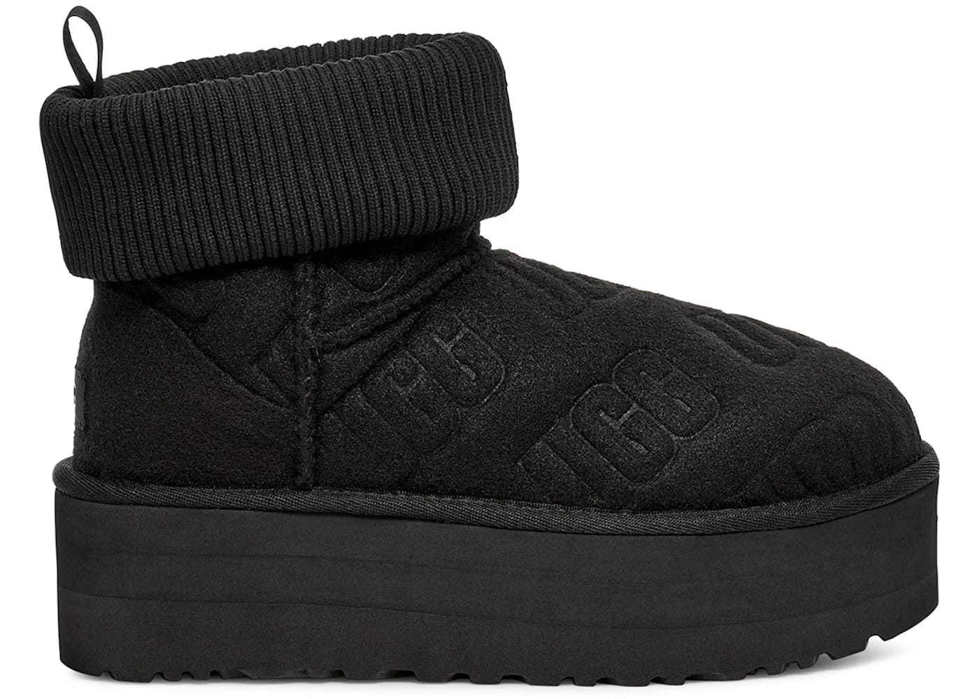 Ugg Classic Mini Platform Felted Boot Black Womens