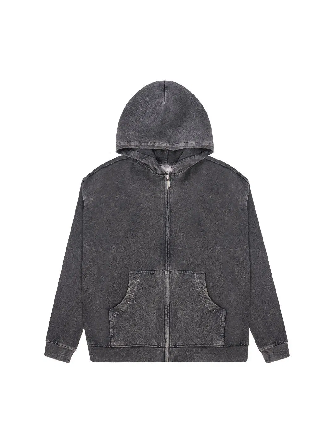 SMOKED KNIT ZIPPER HOODIE
