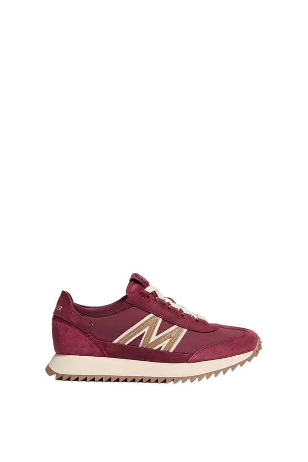 Moncler Pacey2 Suede & Nubuck Sneakers Burgundy