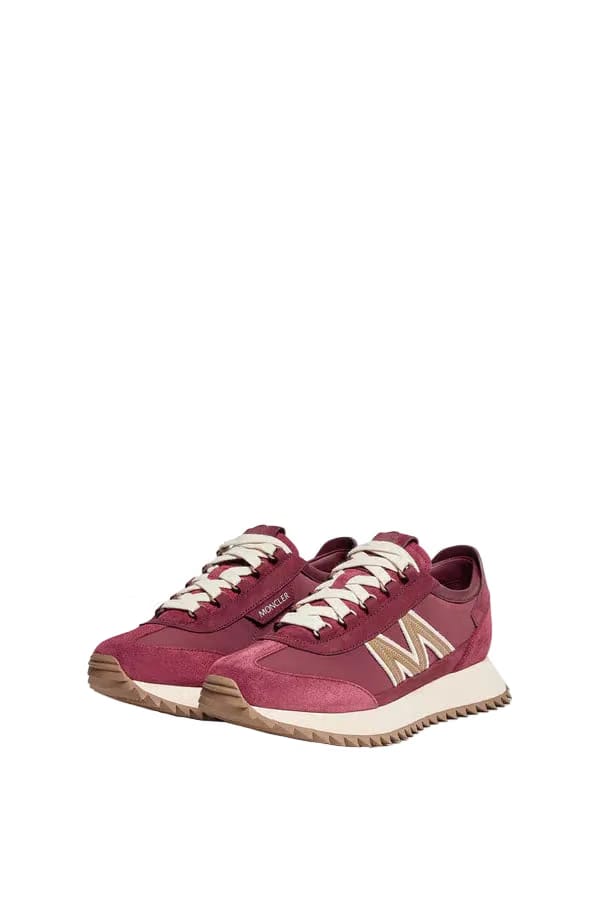 Moncler Pacey2 Suede & Nubuck Sneakers Burgundy