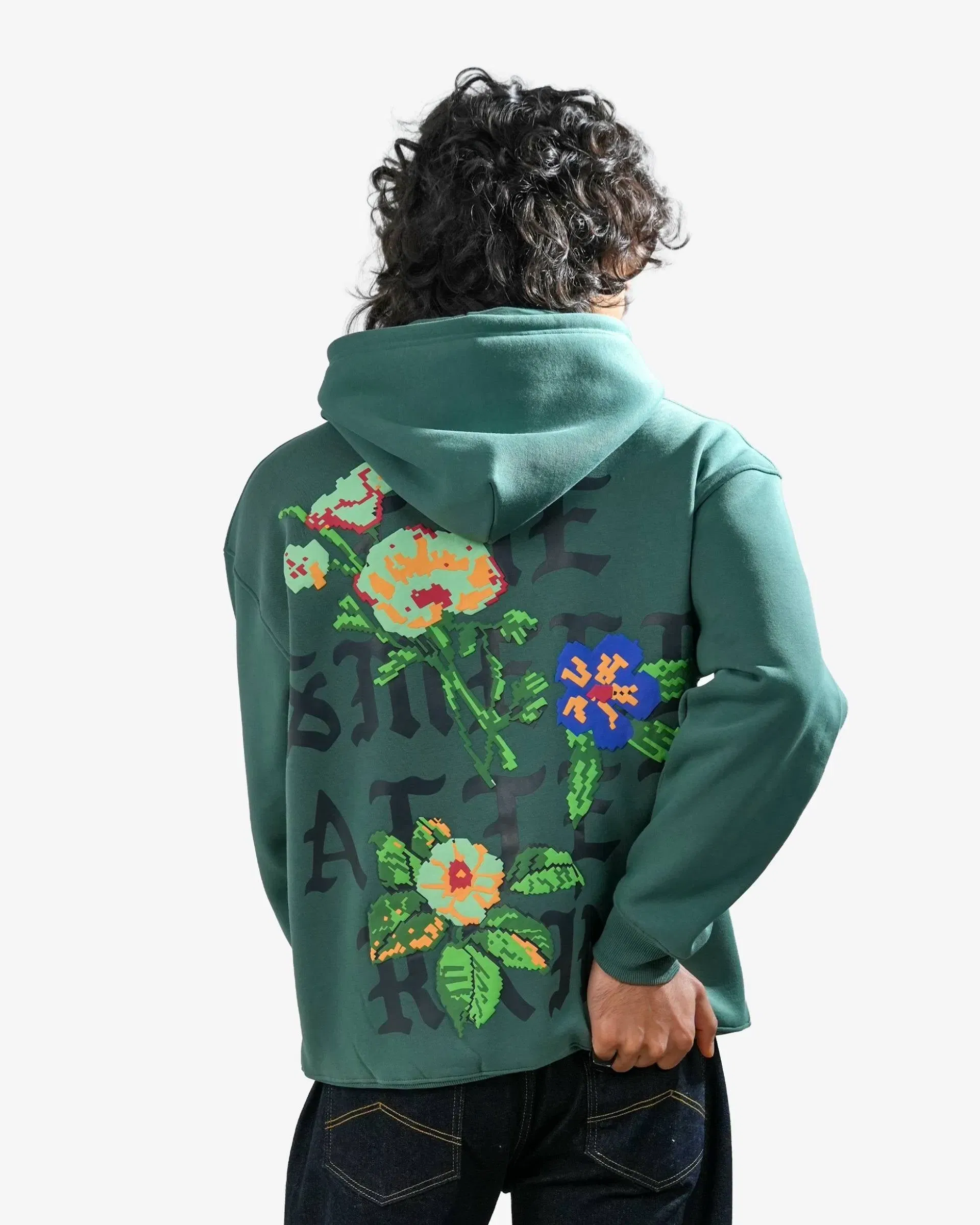 Smell After Rain - Teal Oversized Zipper Hoodie