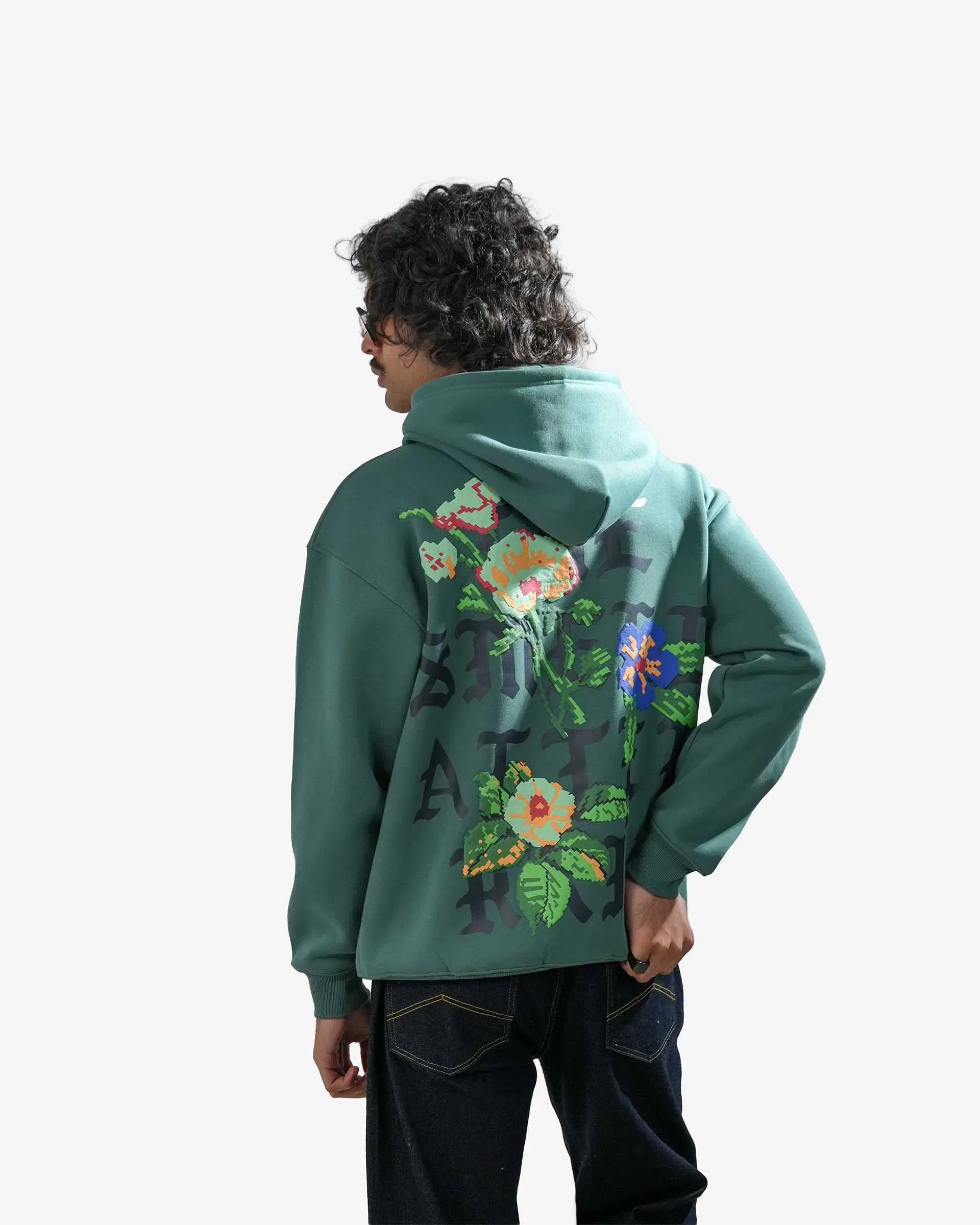 Smell After Rain - Teal Oversized Zipper Hoodie