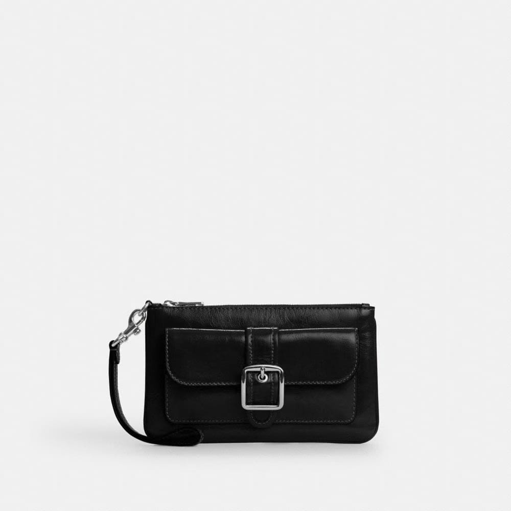 Coach Ashton Wristlet Silver Black
