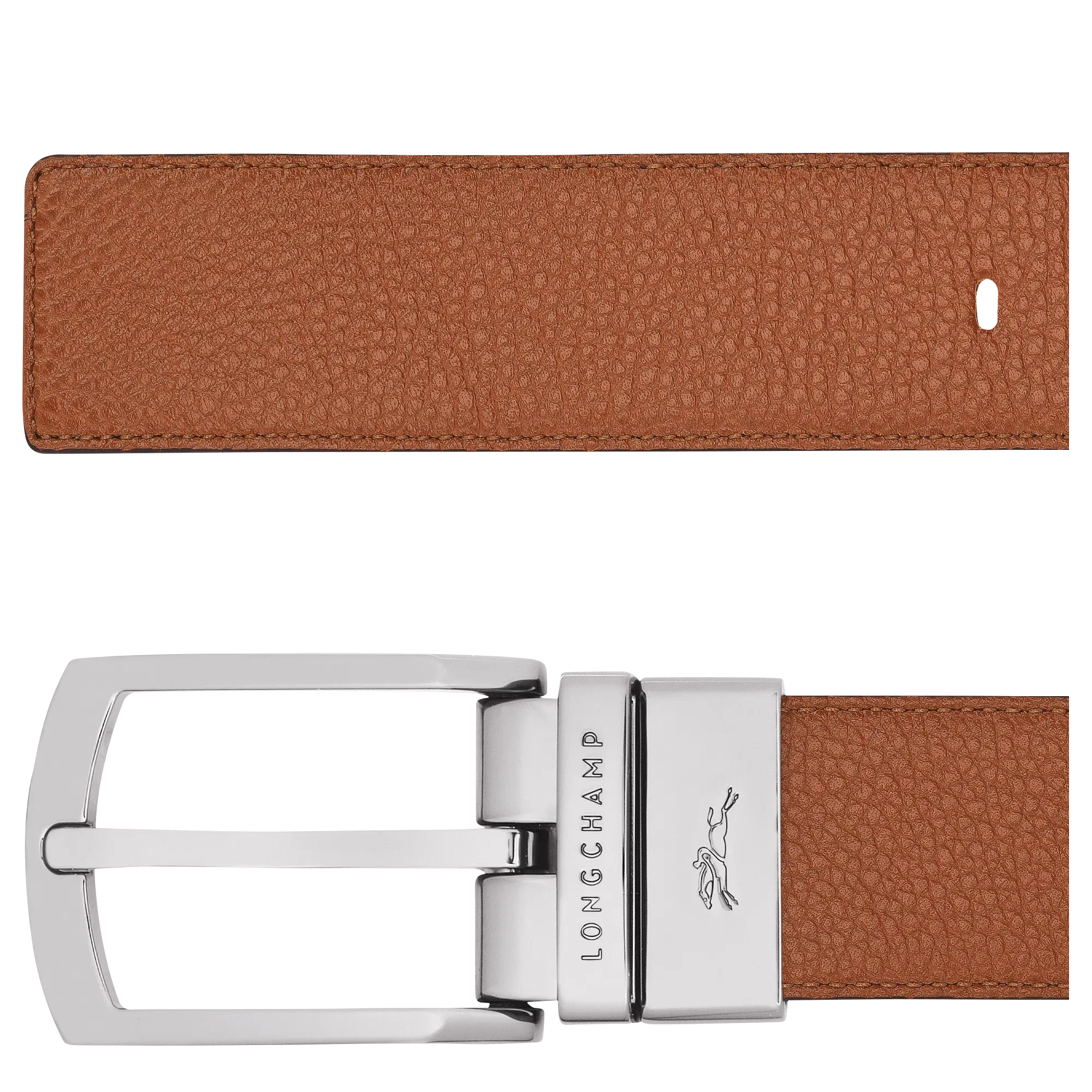 Longchamp Le Foulonné Men's belt Caramel/Black