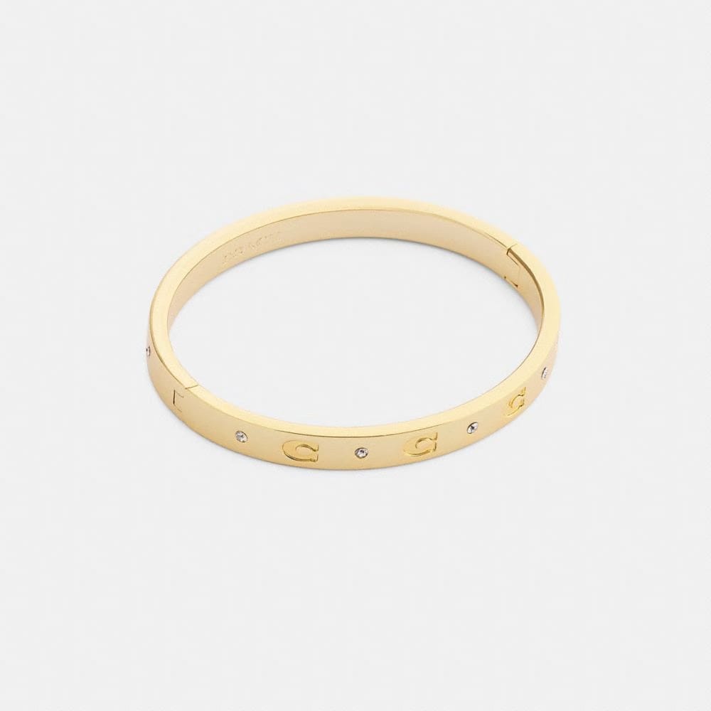 Coach Repeated C Hinged Bangle Gold