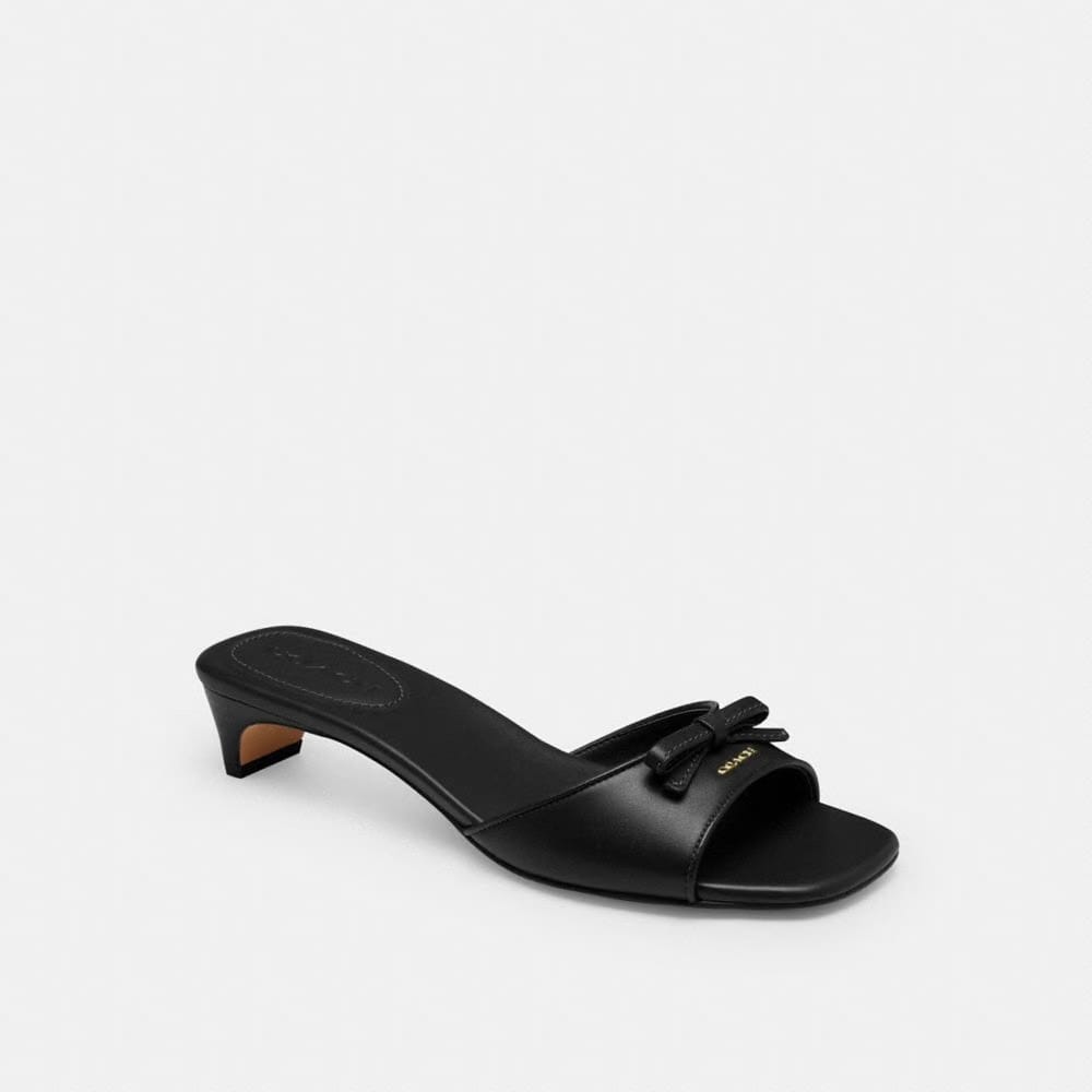 Women's Coach Bow Kitten Heel Sandal Black