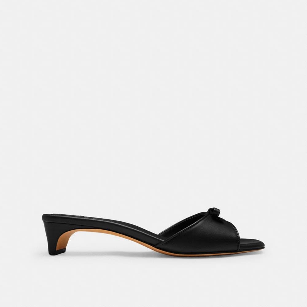 Women's Coach Bow Kitten Heel Sandal Black