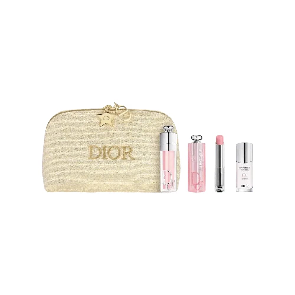 Dior Limited Edition Lip Care Makeup Set: Radiant Lip Treatment + Makeup Bag