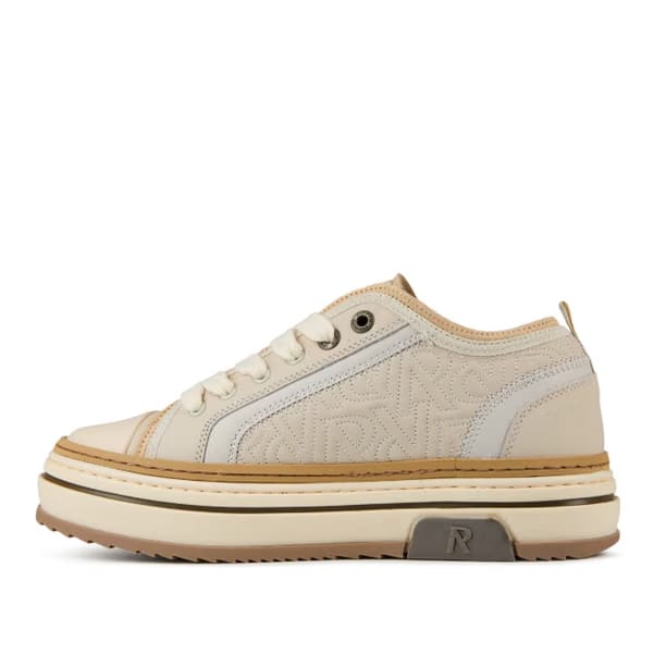 REPRESENT Men's X Low Trainers, Layered Design, Chunky Laces 'Vintage White'