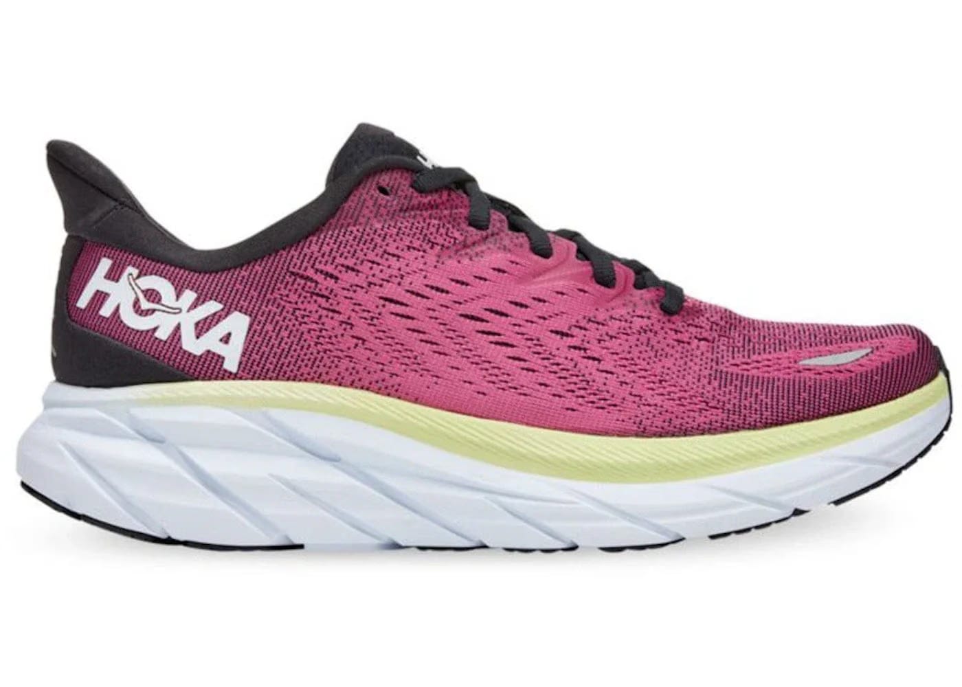 Hoka One One Clifton 8 Ibis Rose Pink Green Womens