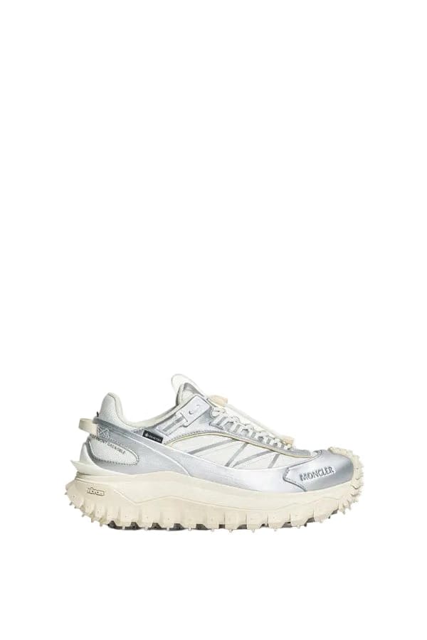 Moncler Trailgrip GTX Leather Sneakers Silver