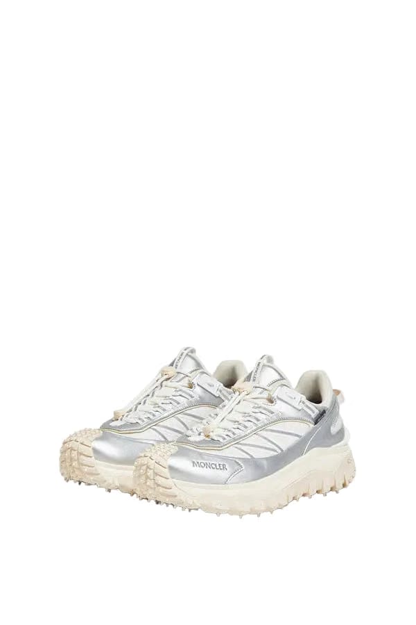Moncler Trailgrip GTX Leather Sneakers Silver