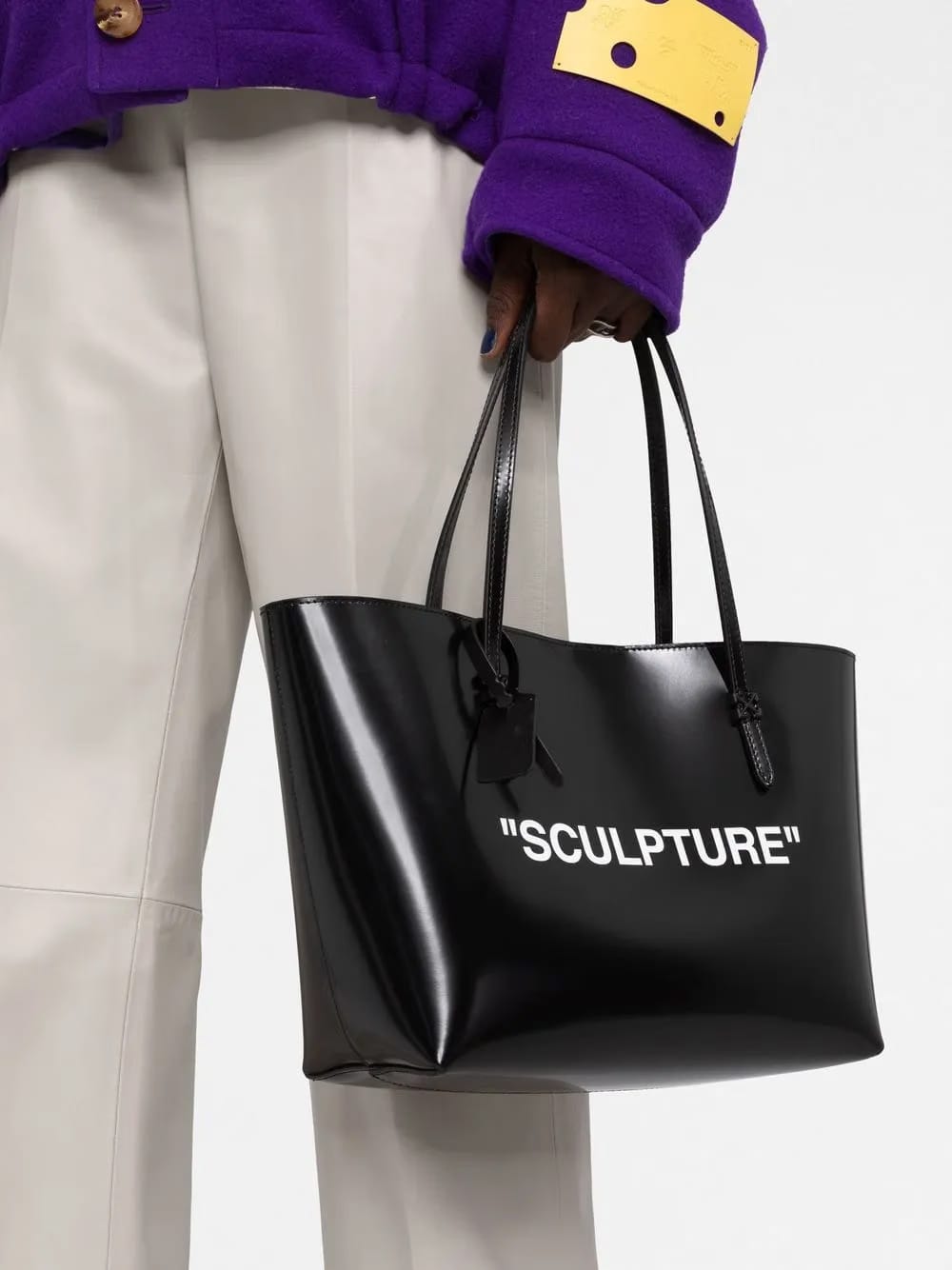 slogan-print tote bag