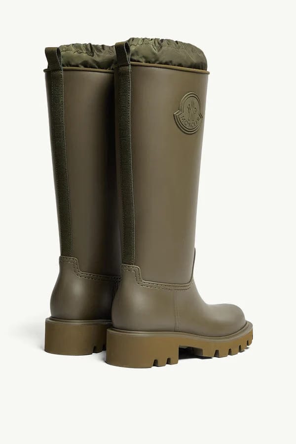 Moncler Kickstream High Rain Boots Olive Green