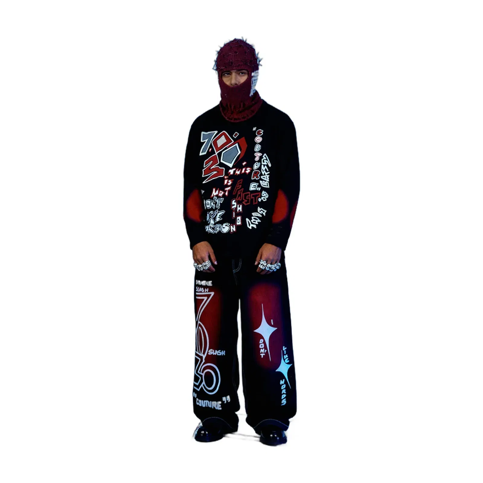 RANSOM [FULL-SLEEVE DISTRESSED T-SHIRT]