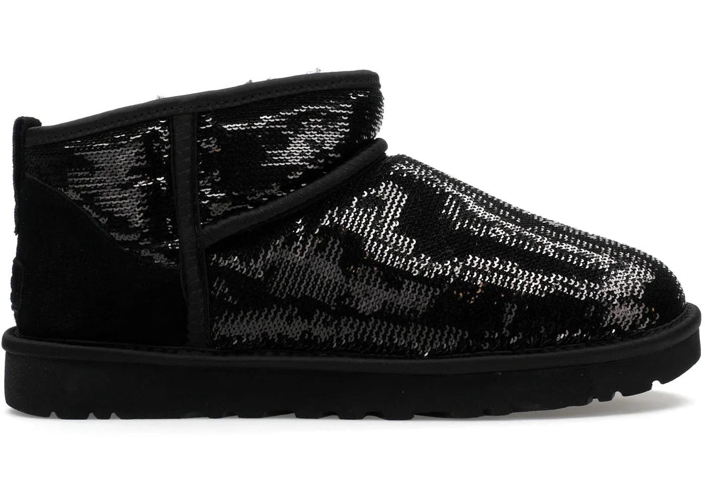 Ugg Classic Ultra Mini Boot Mirror Ball Black Womens