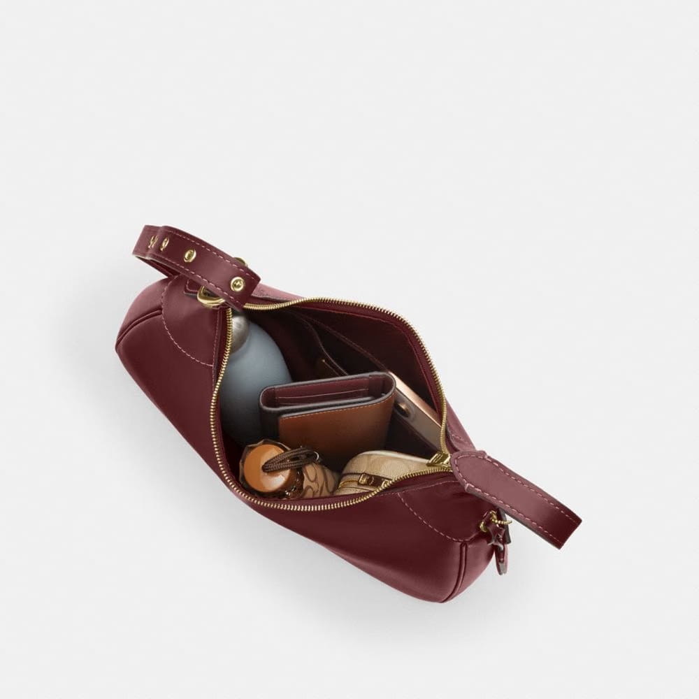 Coach Ella Shoulder Bag Gold Maroon