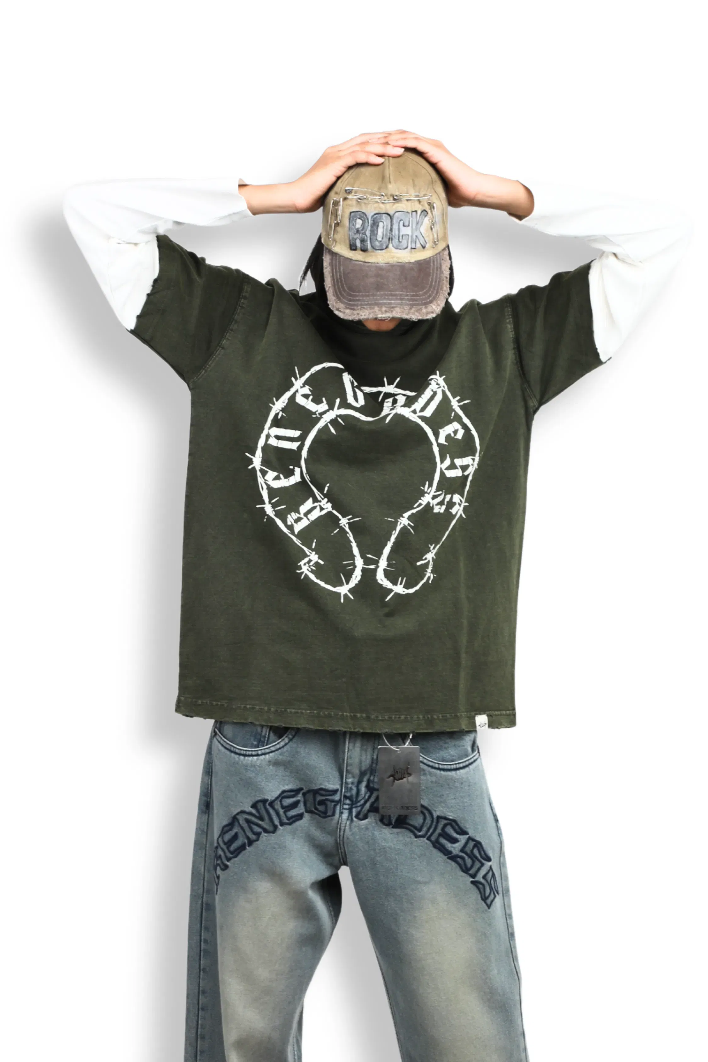 Wireborn T-Shirt - Dusky green