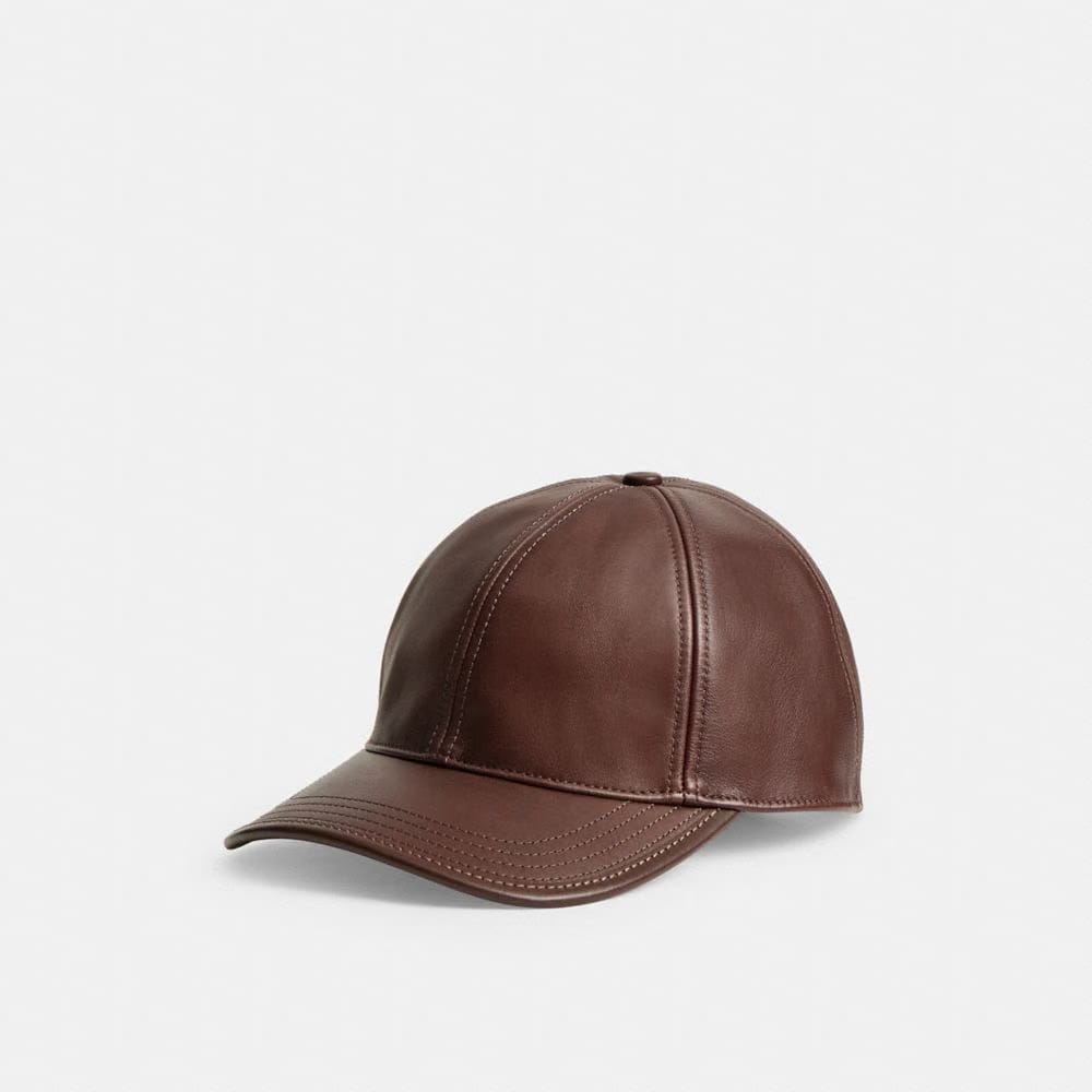 Coach Leather Baseball Hat Maple