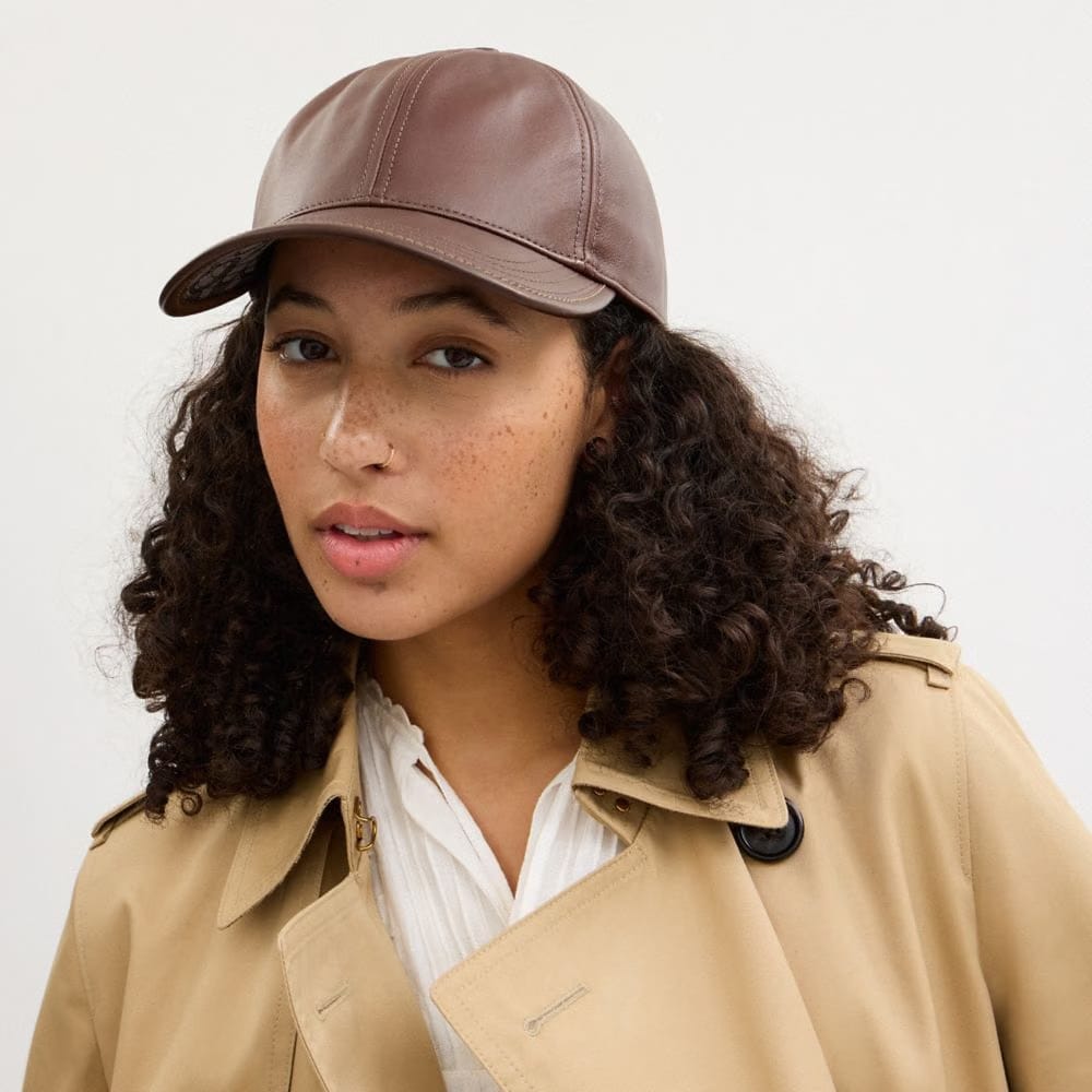 Coach Leather Baseball Hat Maple