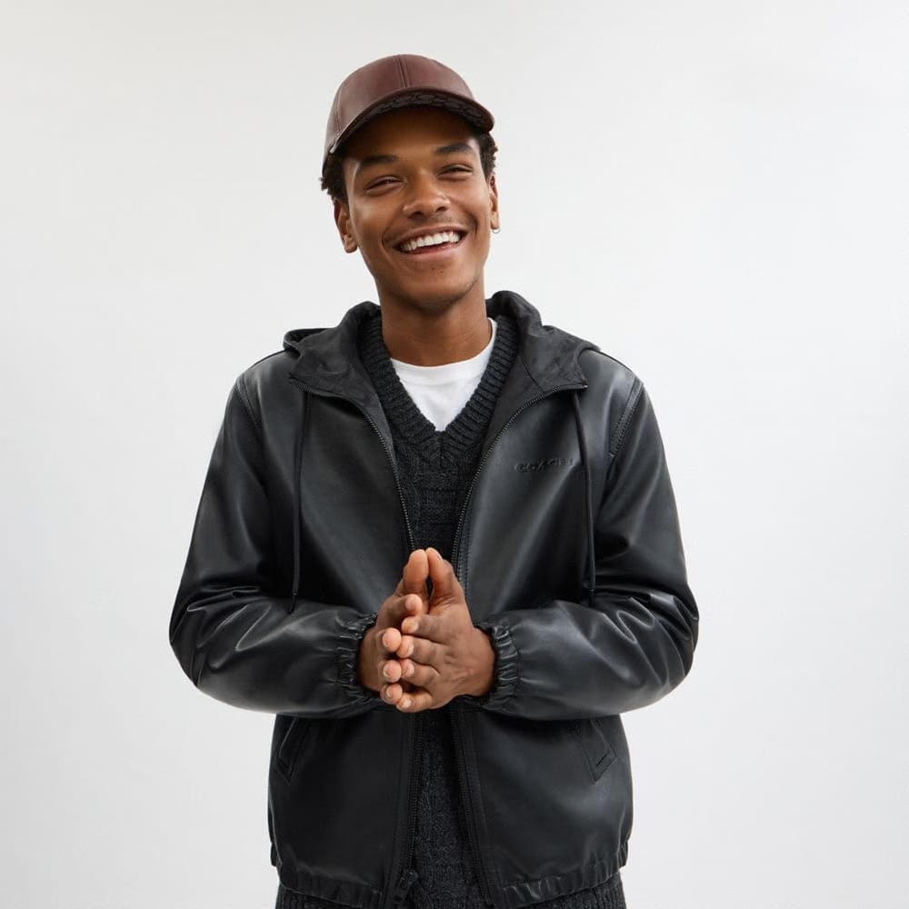 Coach Leather Baseball Hat Maple