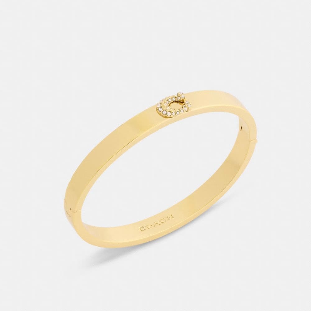 Coach Pavé C Hinged Bangle Gold